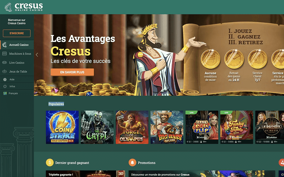 banner Cresus Casino & cresuscasino.com : Casino en Ligne 2024